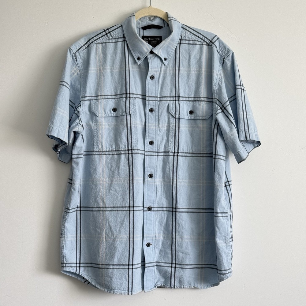 Carhartt Men's Button Shirt L Midweight Short Sleeve Loose Fit 106140 Street
